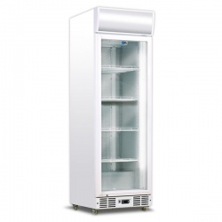 Vitrina frigorifica bauturi Tecfrigo C 450 GC, cu caseta luminoasa, capacitate 420 L, temperatura +3/+10º C, alb