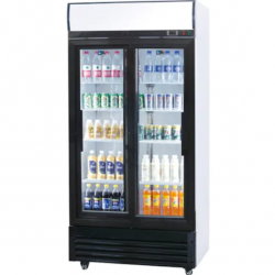 Vitrina frigorifica bauturi Tecfrigo VB 600 C, cu caseta luminoasa, capacitate 630 L, temperatura +3/+10º C, alb/negru