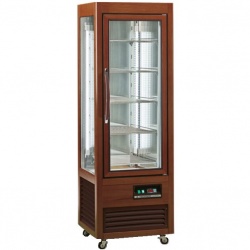 Vitrina frigorifica cofetarie Tecfrigo Saloon 350 Q, capacitate 350l, temperatura +4/+10 ºC, lemn nuc