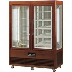 Vitrina frigorifica cofetarie Tecfrigo Saloon 1010RG, capacitate 1000l, temperatura +4/+10 ºC, lemn nuc